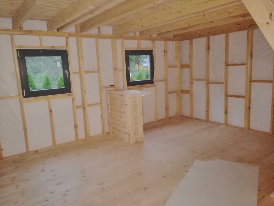 domek drewniany,ogrodowy, letniskowy , z deski, do 35m2, z antresolą