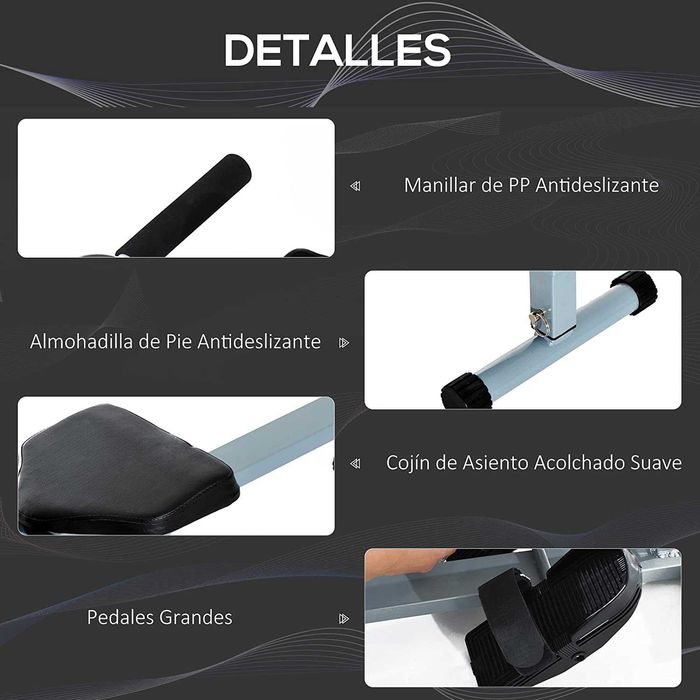 Máquina de Remo ajustável com ecrã LCD , carga 100 kg