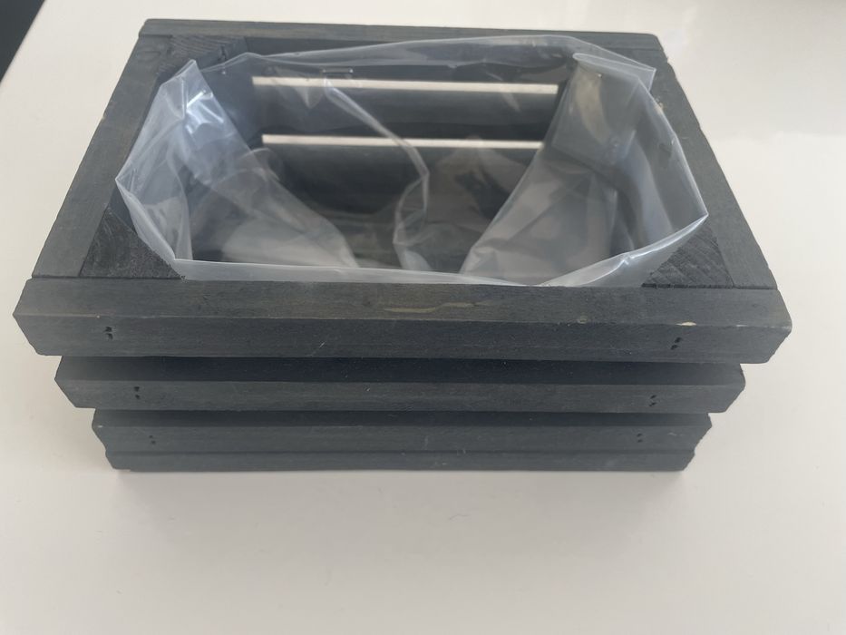 Doniczka drewno szary Parkside 17,5 cm x 12,5 x 7,5 cm