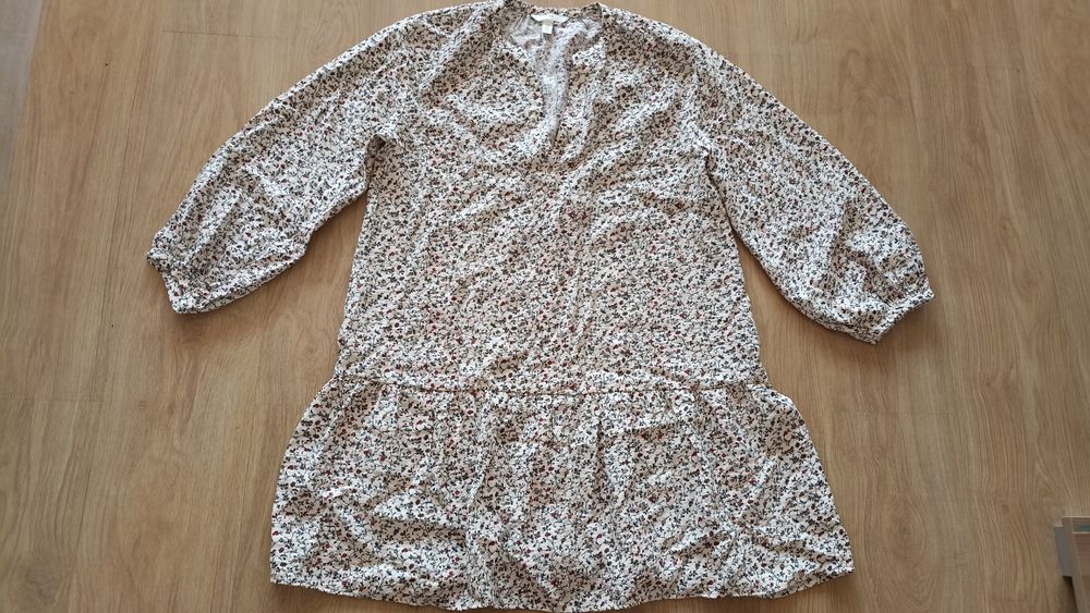 Nowa kwiecista sukienka oversize balonowe rękawy H&M rozmiar M
