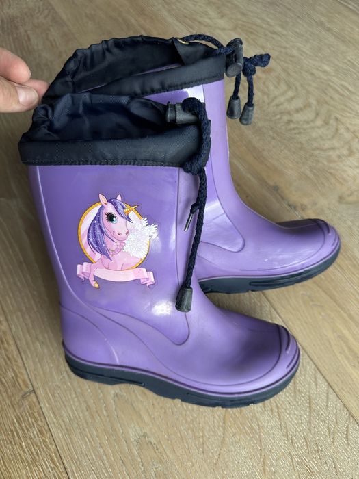 Гумачки з єдинорогом 27, чобітки резинові для дівчинки, гумовці.