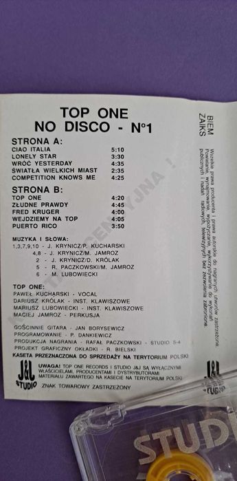 Top One – No Disco No.1 KASETA MAGNETOFONOWA 1994 J&J Studio