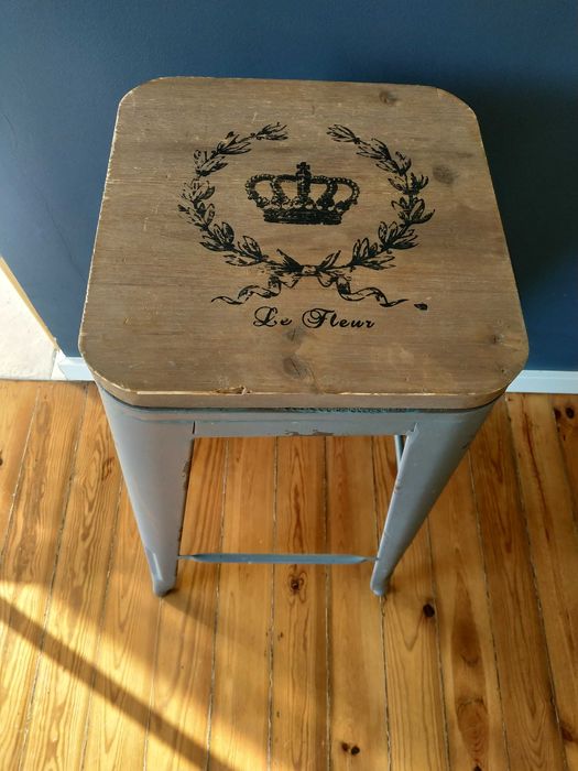 Conjunto de 2 bancos rústicos altos para balcão ou bar