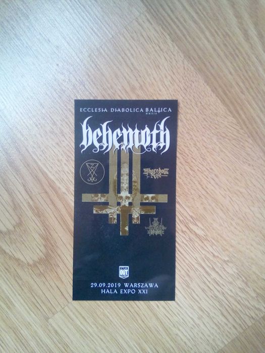 Behemoth - bilet kolekcjonerski z koncertu Warszawa 29.09.2019