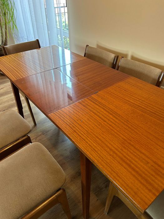 Stół + krzesła 6 szt. (PRL)