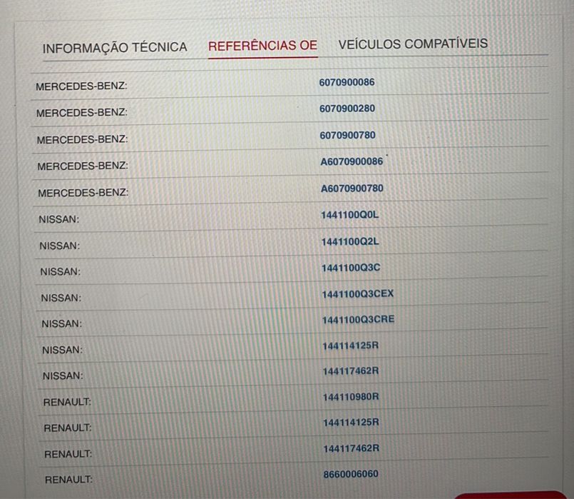 Turbo para Mercedes Classe A / Renault / Nissan