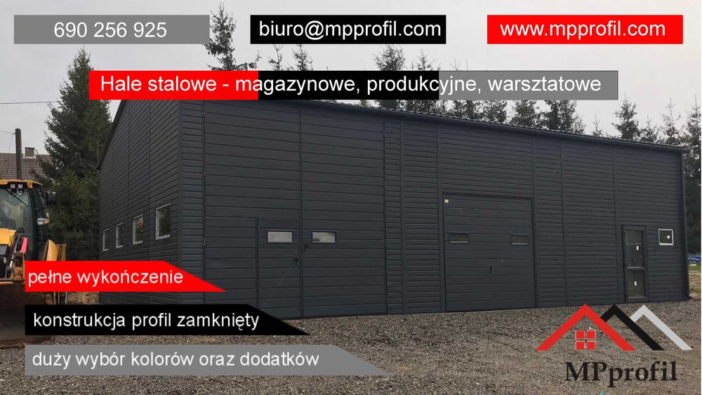 Garaż 3,5 x 14 m przy elewacji