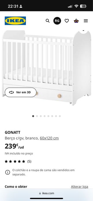 Berço bebé IKEA Gonatt