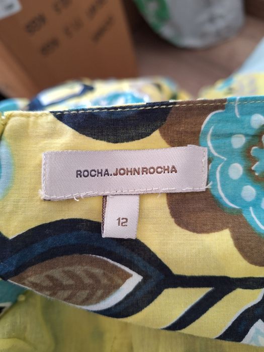 Spódnica spódniczka żółta do kolan w kwiaty rozmiar 40 L