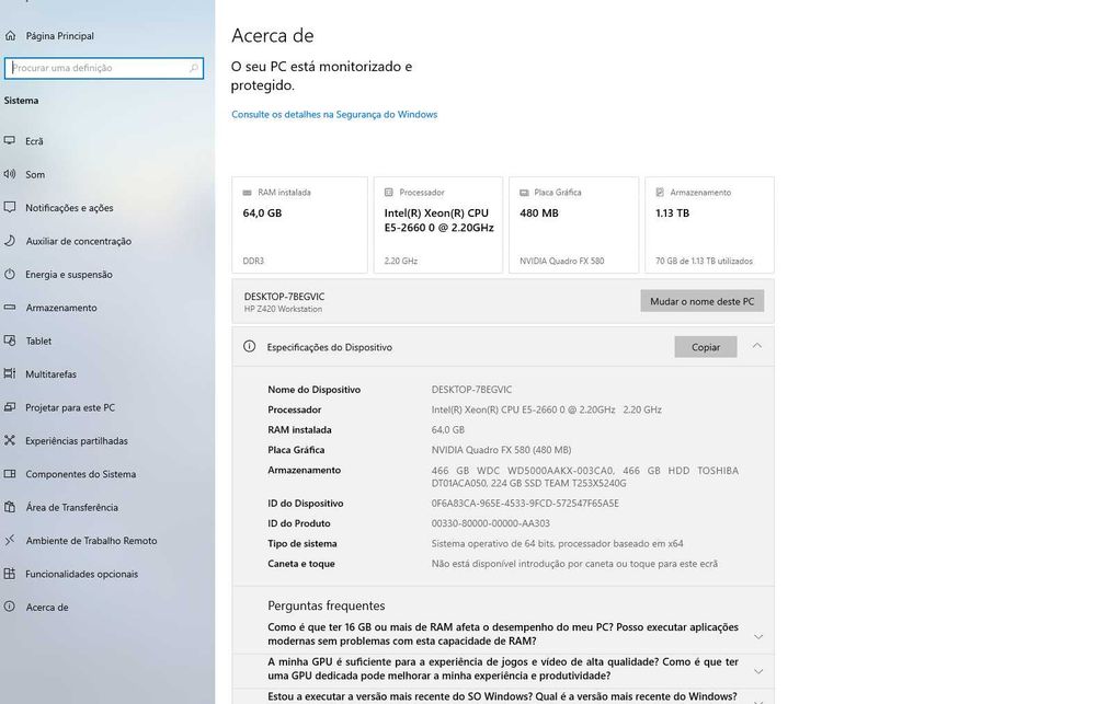 HP Z420 Workstation Xeon E5-2660 | 64GB RAM | SSD + 2 HDD | 1.1TB