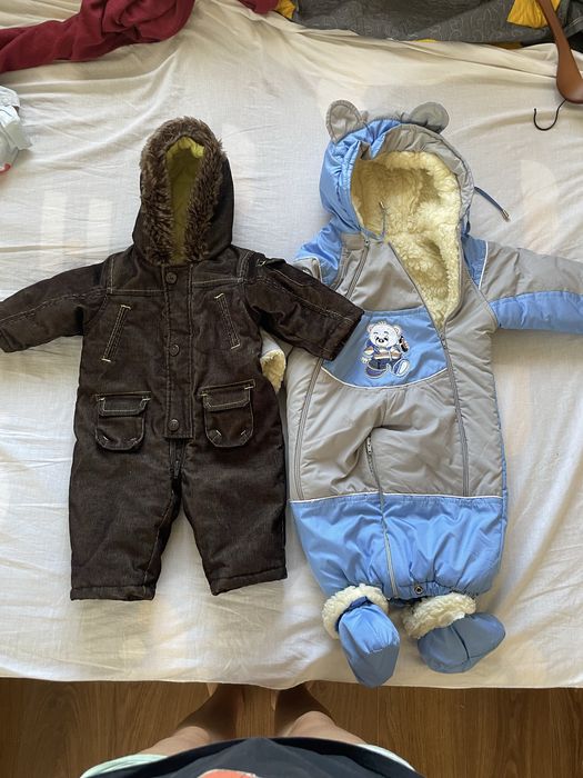 Комплект з 2  теплих комбінезонів у візочок (осінь + зима)