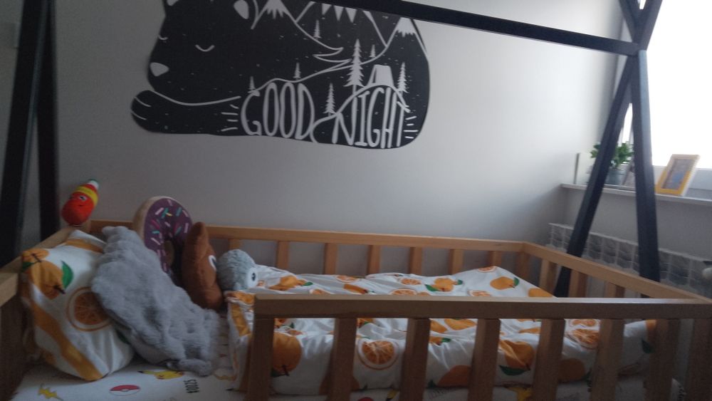 łóżko domek drewniane