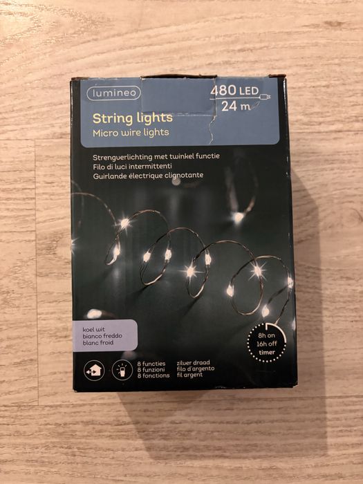 NOWE Światełka druciki LED 9m + 24m | Cool White | 8 trybów |