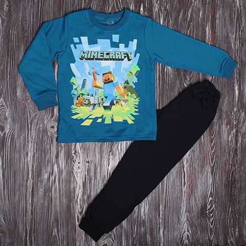 Утеплена піжама 4 моделі,з гри Майнкрафт, футера з начосом,116-140