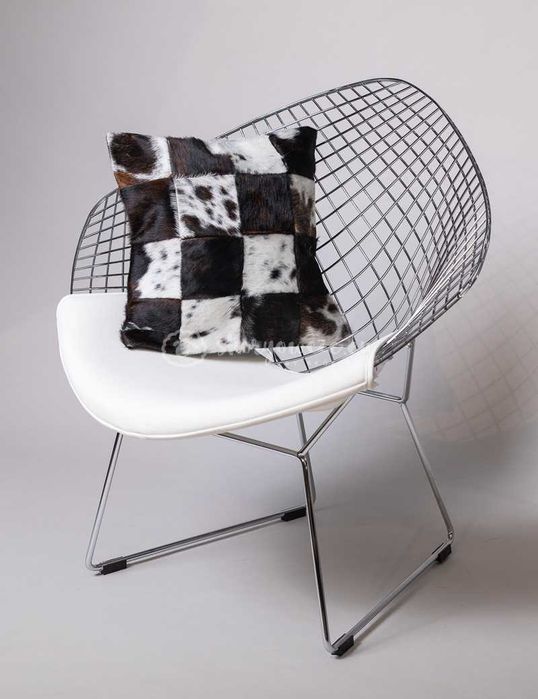 Poduszka/ poszewka patchwork ze skóry krowiej/ bydlęcej (jaś) 40x40 cm