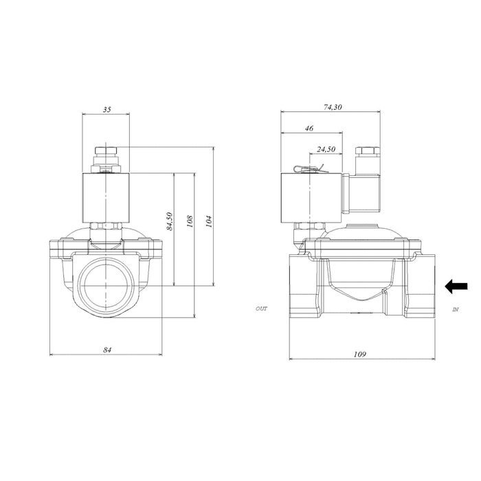 Zawór elektromagnetyczny 1 1/4" N.C.