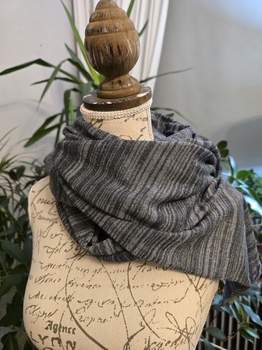 Szal komin stalowo srebrny