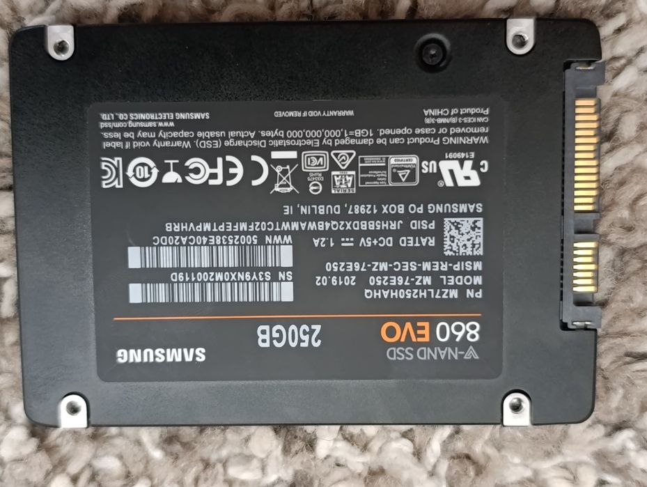 SSD диск Samsung 860 Evo-Series 250GB 2.5" SATA III V-NAND (MLC) (MZ-76E250)