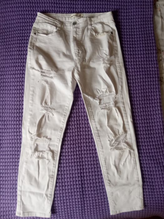 Spodnie białe denim rozm 40