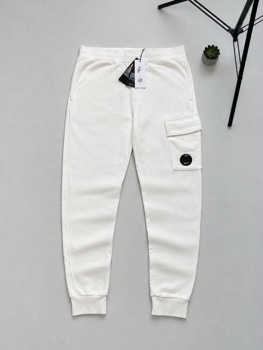 Спортивні штани карго C.P. Company Diagonal Raised Fleece Lens White. Оригінал