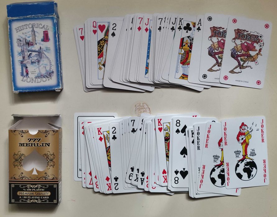 baralhos de cartas souvenir - Bélgica, Turquia, Londres e Hamburgo