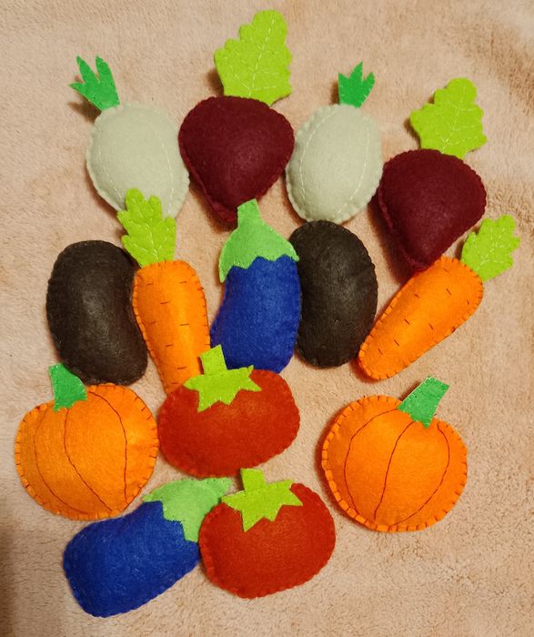 Овочі і фрукти з фетру ,вивчаєм кольори , Розвивашка для ваших діточок