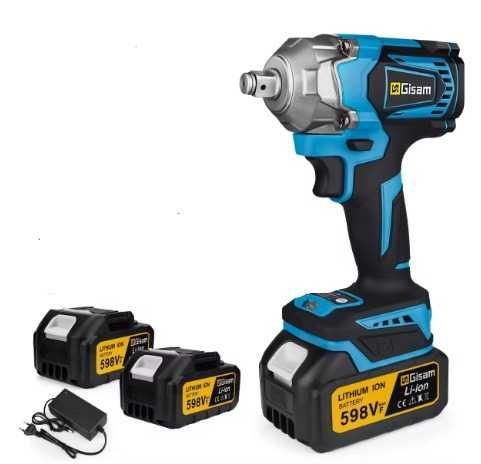 Aparafusadora Elétrica Potente sem fios 1200N.M 2 Baterias carregador