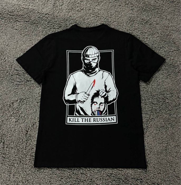 Футболка чорна Кілл Зе Раш / Футболка Kill The Russi / Футболка чорна