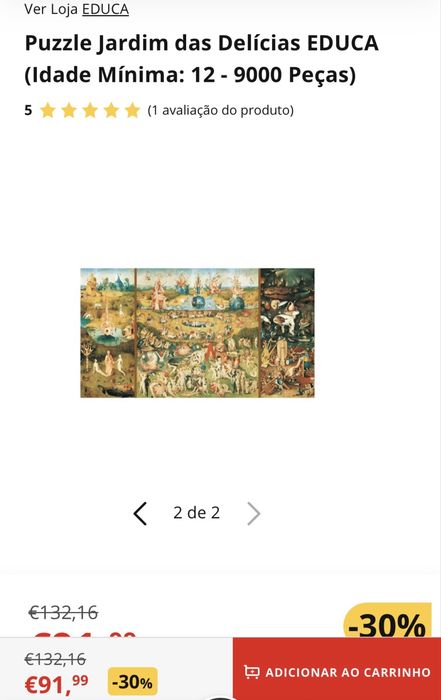 Puzzle Jardim das Delícias EDUCA (9000 Peças)