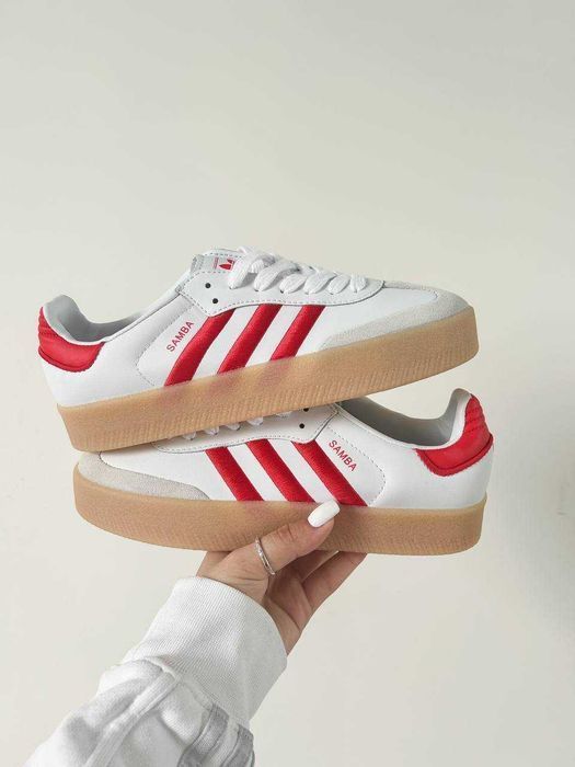 Кросівки Adidas Samba XLG White/Red premium | Кроссовки Адидас жіночі