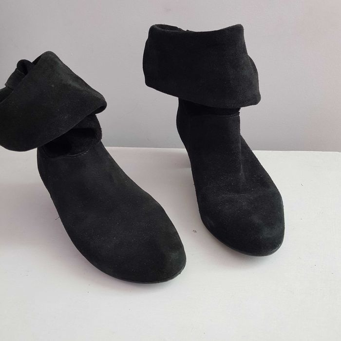 Botas pele (camurça) de cor preta