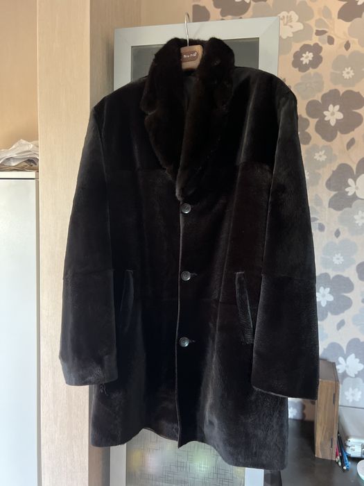 Шуба дублянка з хутра кенгуру і норки чоловіча