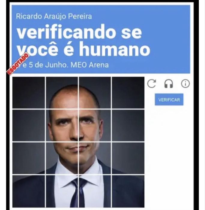 2 bilhetes | Ricardo Araújo Pereira | Meo arena | 06 de junho de 2026.