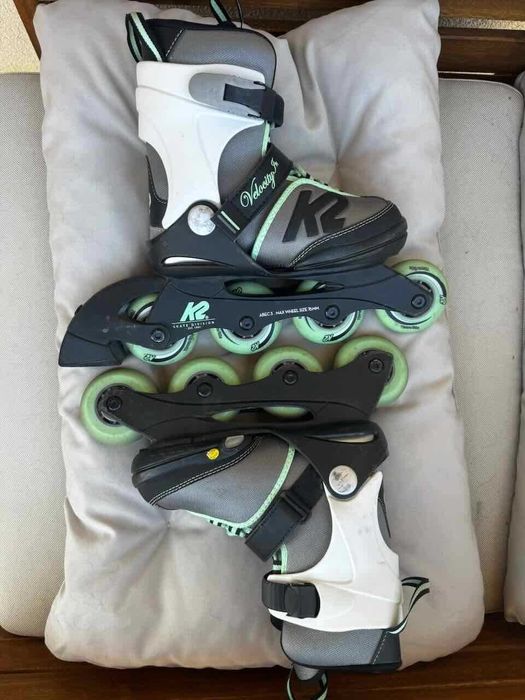 Rolki K2 Velocity Junior G - regulowane 32-37. Ochraniacze gratis.