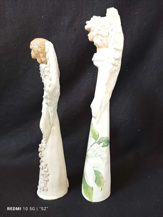Anioły - aniołki - piękne figurki - 2 sztuki - Hand Made - (1,76 kg)