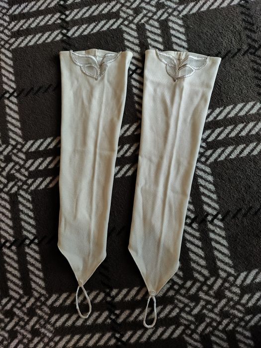 Rękawiczki ślubne kremowe 30cm