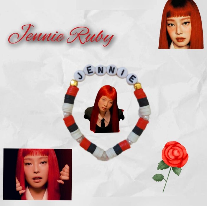 Bransoletka Jennie BlackPink Ruby Handmade