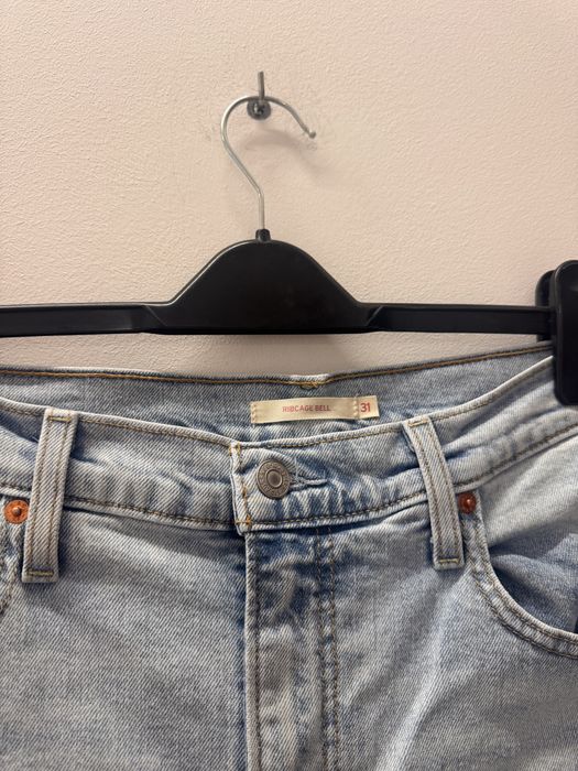 Levi's Ribcage Bell 32 XL Jeansy Wysoki Stan Dzwony Szerokie Nogawki