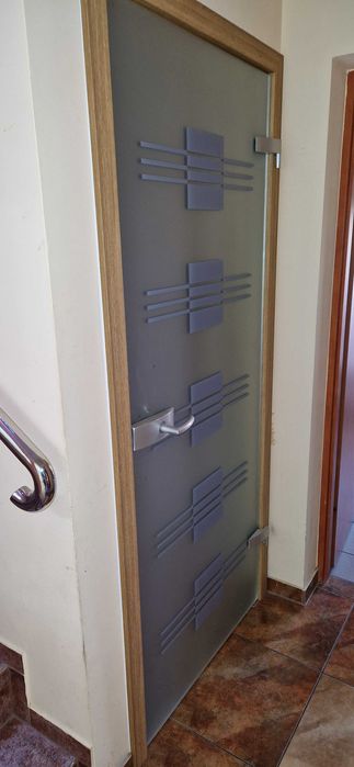 Drzwi szklane hartowane z okuciami (sauna/biuro) + Ościeżnica GRATIS
