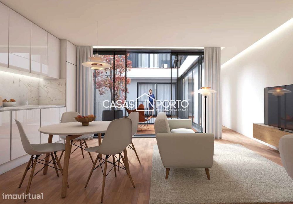 T1  de charme com varanda e terraço, próximo à Praça das Flores — Campanhã, Porto