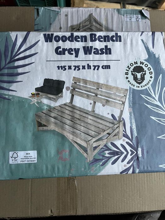 Meble ławki ogrodowe drewniane surowe drewno do złożenia