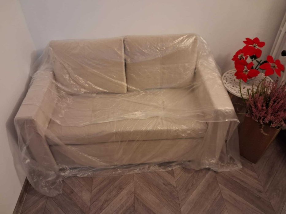 Sofa Bunio III z funkcją spania - beżowa, stan bardzo dobry