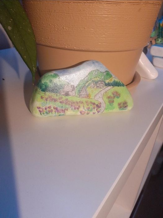 Malowany kamień, Rękodzieło, Krokusy w Dolinie Chochołowskiej