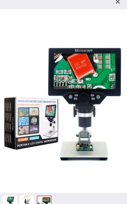 Мікроскоп цифровий з 7 РК на штативі 3000 мАг  12 МП 1-1200Х G1200