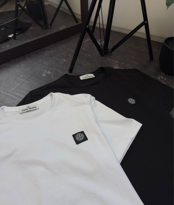 ФУТБОЛКА STONE ISLAND PATCH PROGRAM футболки на літо білі чорні стон айленд одяг на літо бренд