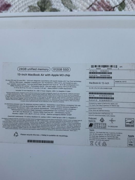 MacBook Air 13” (Apple M3)