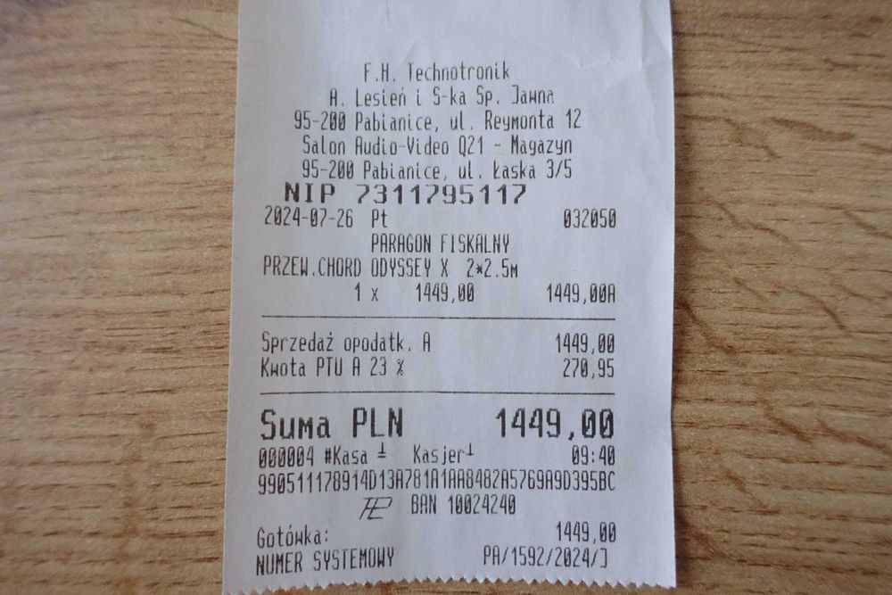 Chord Odyssey X  2x2,5m  stan idealny