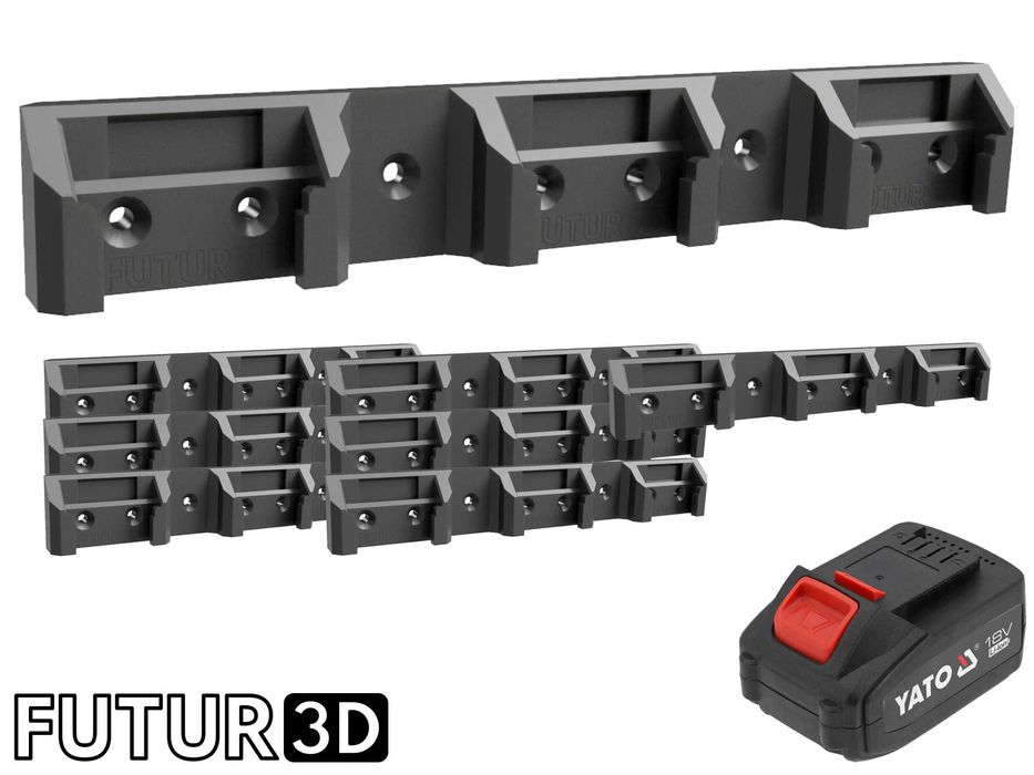 7x Uchwyt potrójny na akumulator YATO 18V LI-ION z blokadą