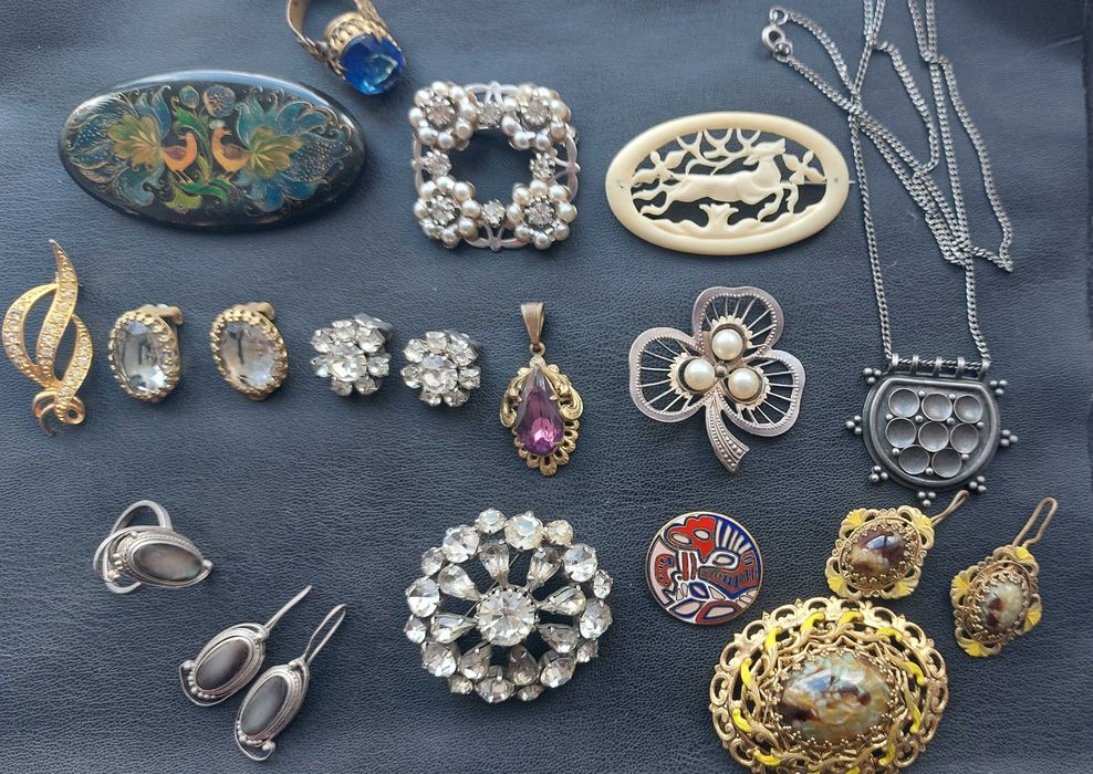 Брошка, серьги, кулон винтаж