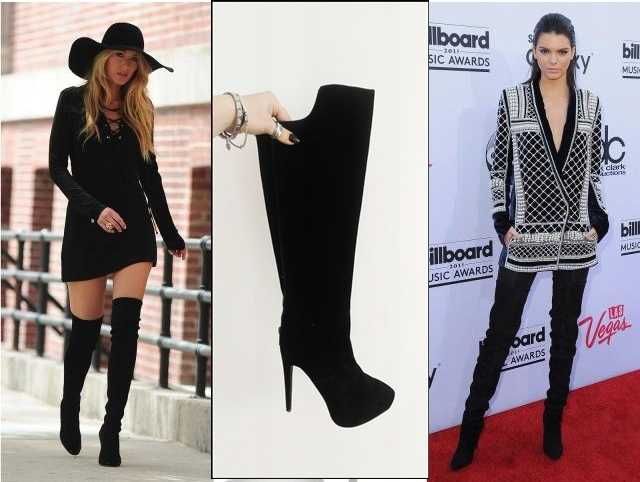 Czarne zamszowe kozaki obcas szpilka 37 PIĘKNE!